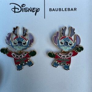 Disney BaubleBar Stitch Christmas Earrings NIB